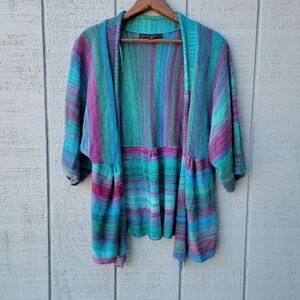 y2k Fever Kimono Striped Mermaid Kimono Sweater Cardigan sz S Blue Purple
